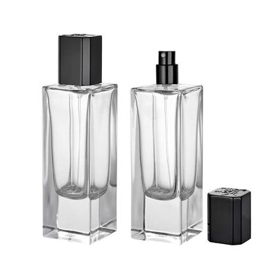 Logo tùy chỉnh chai nước hoa thủy tinh Crimp bơm phun đóng gói trong nhiều hình dạng màu sắc 30ml-100ml