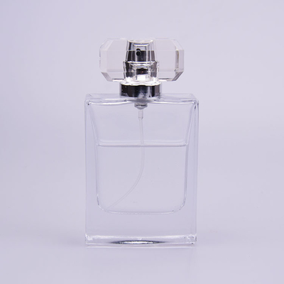 Chai nước hoa thủy tinh phẳng 50ml có nắp Syrlyn trong suốt